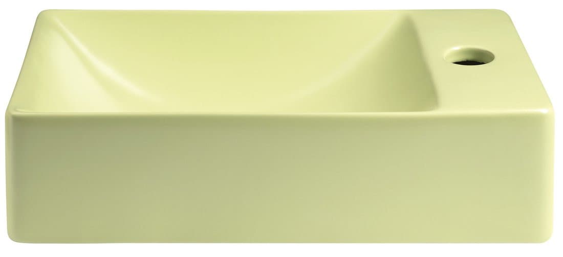 MARGITHA umywalka ceramiczna 38x22cm, otwór na baterię po prawej stronie, pistacjowy