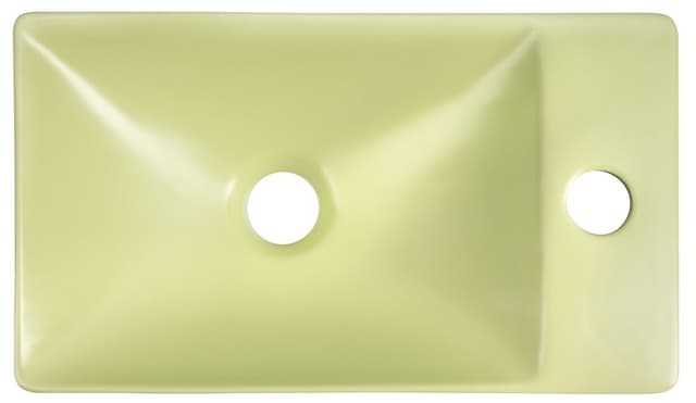 MARGITHA umywalka ceramiczna 38x22cm, otwór na baterię po prawej stronie, pistacjowy