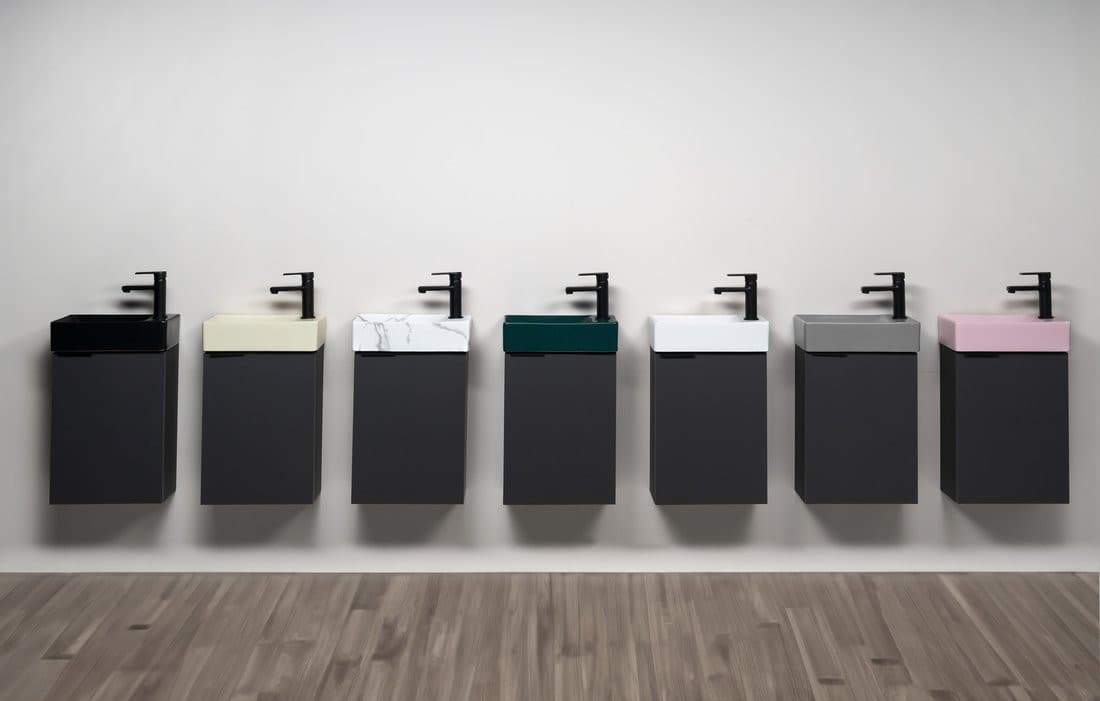 MARGITHA umywalka ceramiczna 38x22cm, otwór na baterię po prawej stronie, pistacjowy