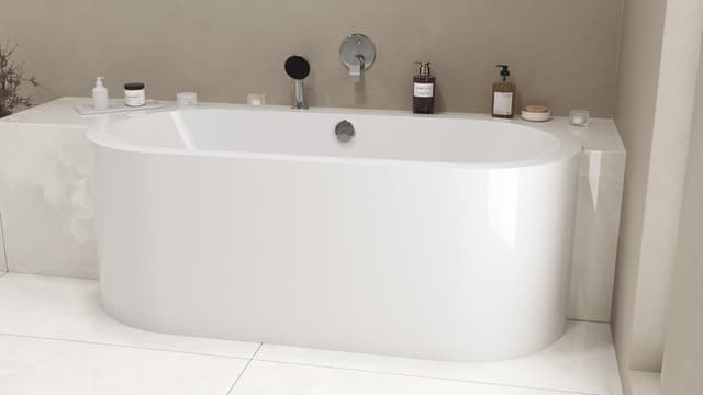 VIVA C MONOLITH owalna półwpuszczana wanna 170x75x60cm, biały