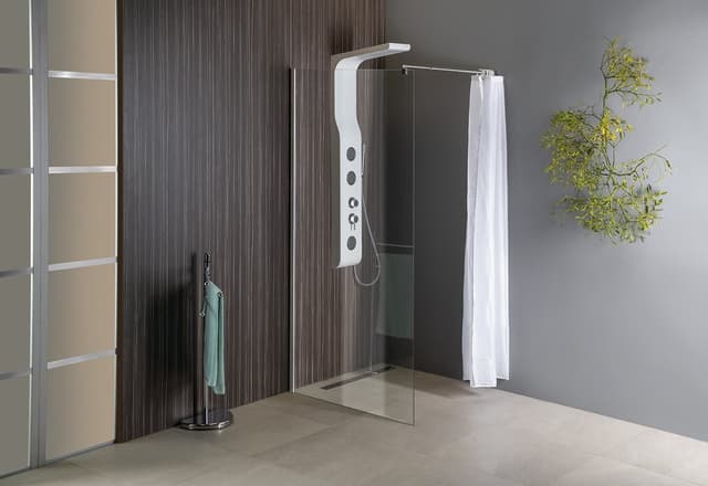 WALK-IN ścianka prysznicowa do montażu do ściany ze wspornikem, 1200x1900mm, szkło czyste