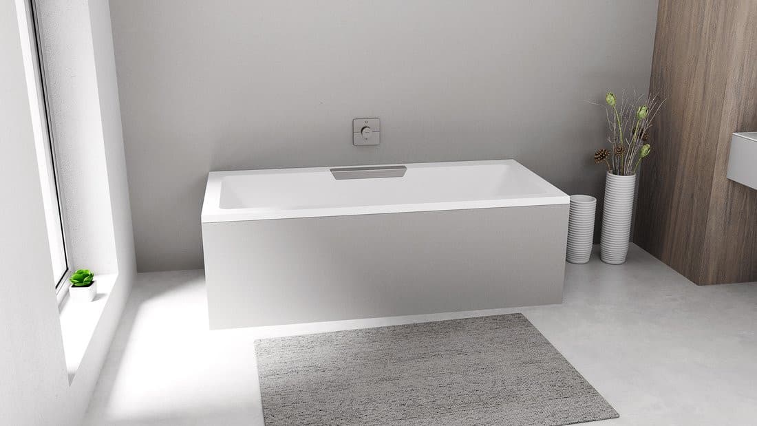 CASCATA wanna prostokątna 185x85x45cm, kaskada ze stali nierdzewnej