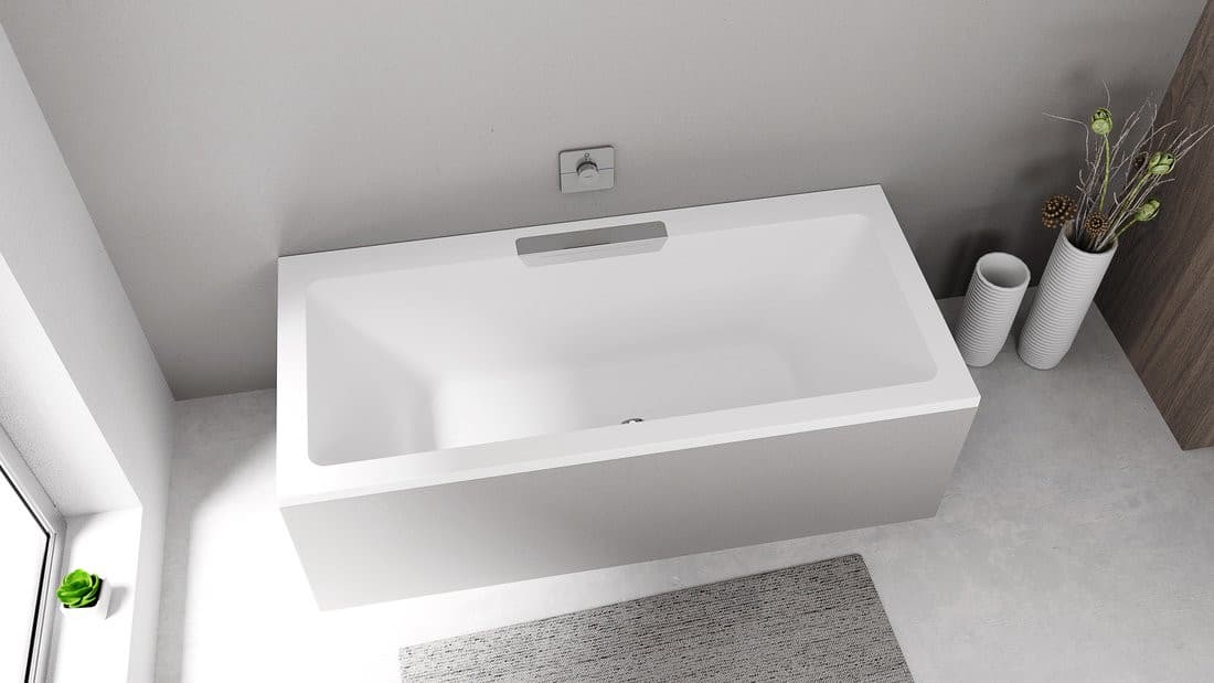 CASCATA wanna prostokątna 185x85x45cm, kaskada ze stali nierdzewnej