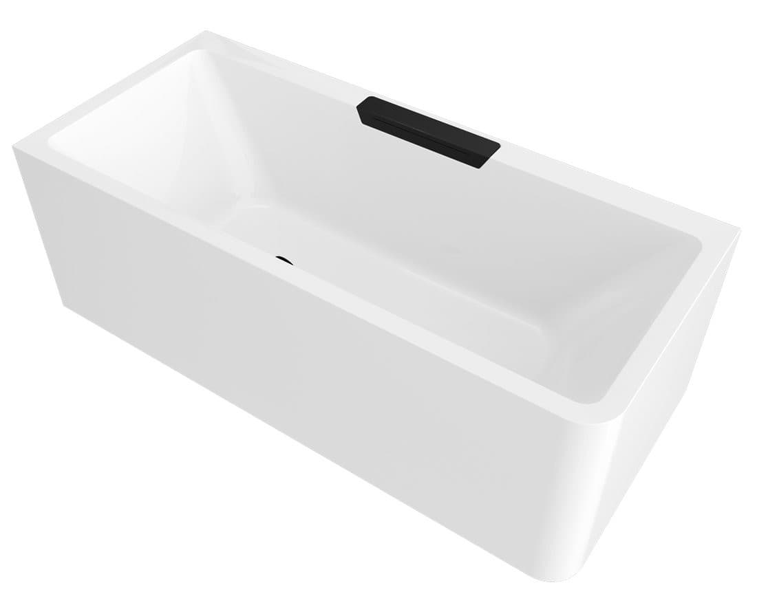 CASCATA L MONOLITH wanna prostokątna 180x80x60, kaskada czarna