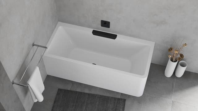 CASCATA L MONOLITH wanna prostokątna 180x80x60, kaskada czarna