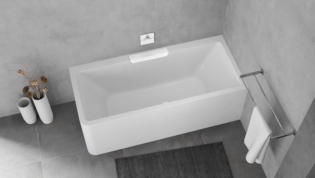 CASCATA R MONOLITH wanna prostokątna 180x80x60cm, kaskada biała