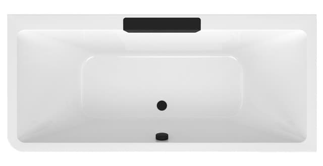 CASCATA R MONOLITH wanna prostokątna 180x80x60cm, kaskada czarna