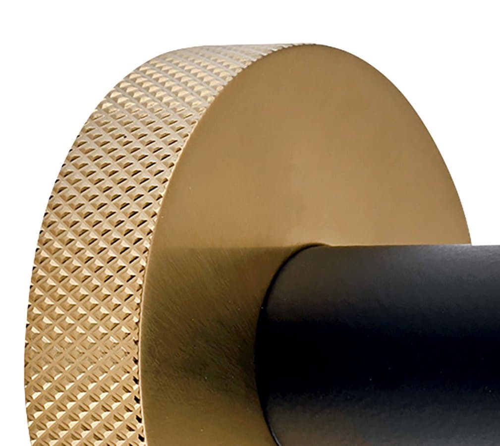 LARISSA wieszak na papier toaletowy z klapką, czarny/złoty mat