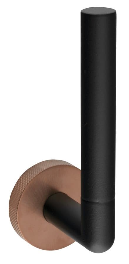 LARISSA wieszak na papier toaletowy zapasowy, czarny/miedź mat