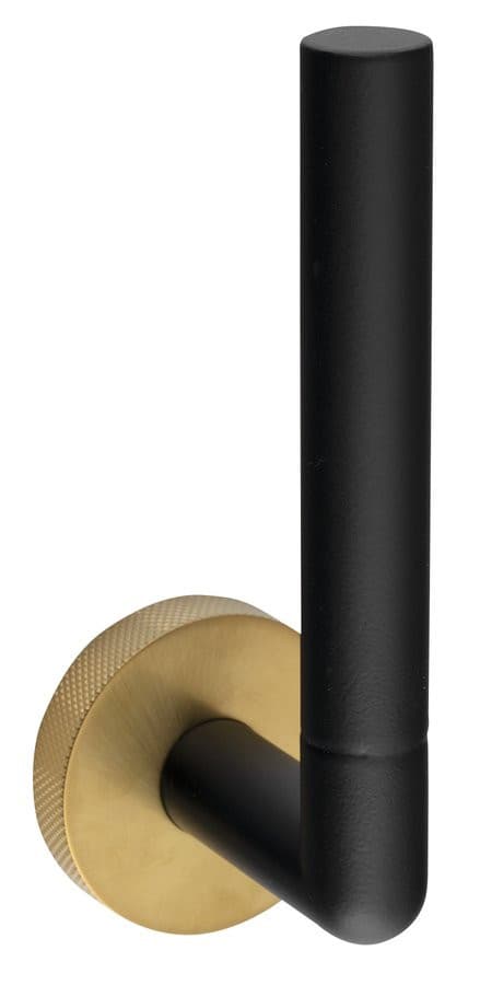 LARISSA wieszak na papier toaletowy zapasowy, czarny/złoty mat