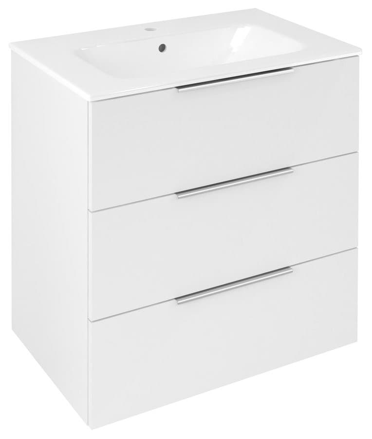 CIRASA szafka pod umywalkę 69,8x75x46cm, 3 szuflada , biały połysk
