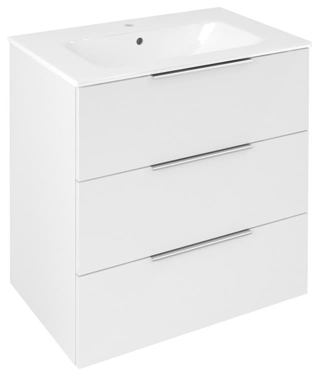 CIRASA szafka pod umywalkę 69,8x75x46cm, 3 szuflada , biały połysk