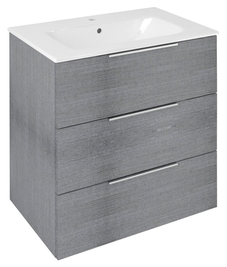 CIRASA szafka pod umywalkę 69,8x75x46cm, 3 szuflada , dąb srebrny