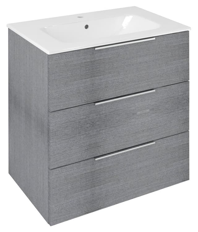 CIRASA szafka pod umywalkę 69,8x75x46cm, 3 szuflada , dąb srebrny