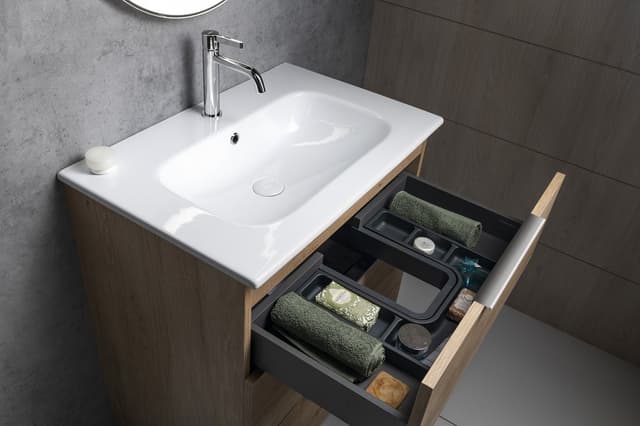 CIRASA szafka pod umywalkę 59,2x75x46cm, 3 szuflada , biały połysk