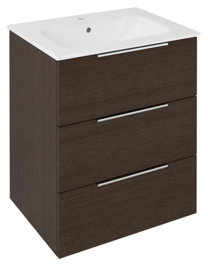 CIRASA szafka pod umywalkę 59,2x75x46cm, 3 szuflada , sosna rustykalna