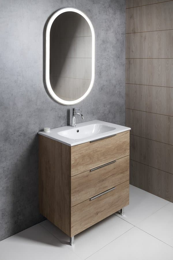 CIRASA szafka pod umywalkę 59,2x75x46cm, 3 szuflada , sosna rustykalna