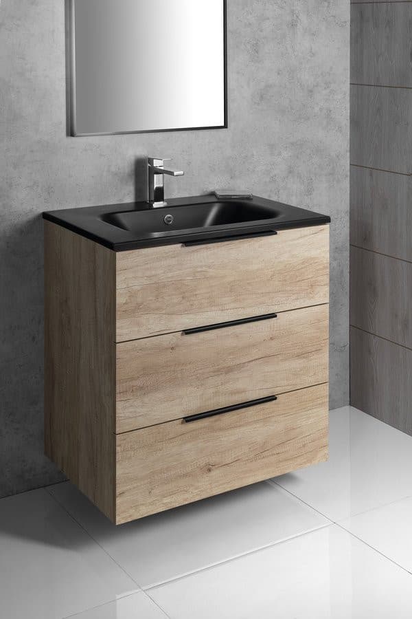 CIRASA szafka pod umywalkę 59,2x75x46cm, 3 szuflada , sosna rustykalna