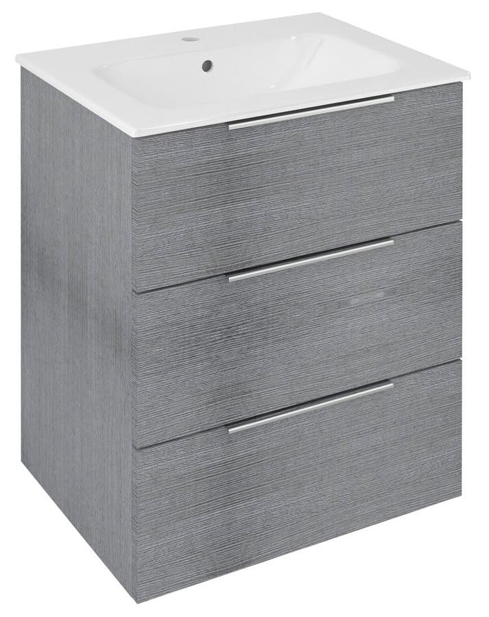 CIRASA szafka pod umywalkę 59,2x75x46cm, 3 szuflada , dąb srebrny