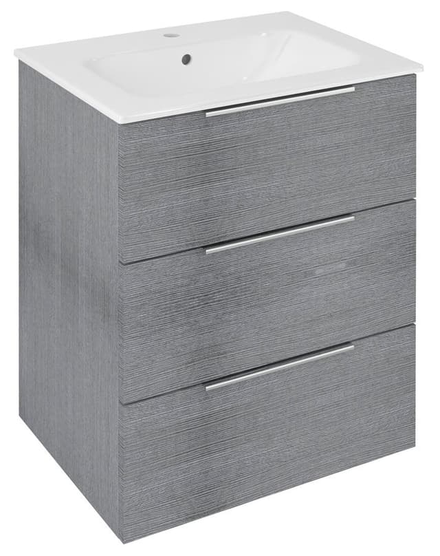 CIRASA szafka pod umywalkę 59,2x75x46cm, 3 szuflada , dąb srebrny