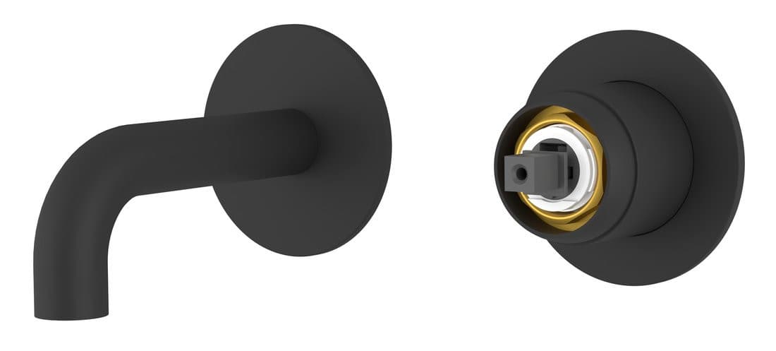 ULTRAMIX korpus do podtynkowej 2-elementowej baterie, dysza 10cm, czarny mat