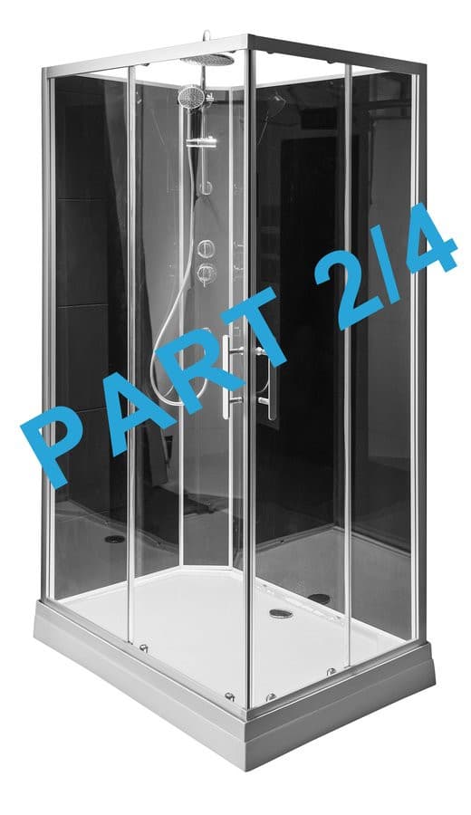 GRANVIK boks prysznicowy 800x1200x2180mm, element 2/4 szkło stałe i przesuwne, czyste