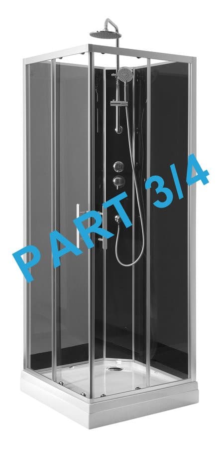 GRANVIK boks prysznicowy 800x800x2180mm element 3/4 szkło tylne, ciemne