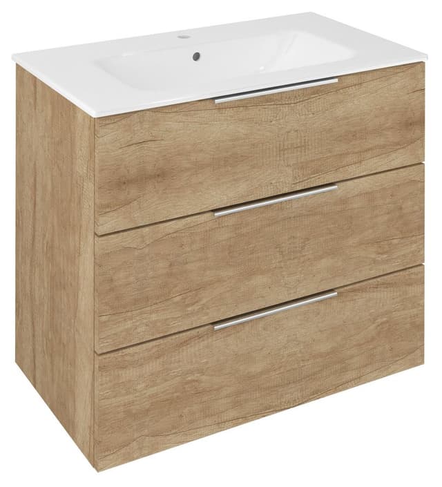 CIRASA szafka pod umywalkę 79,8x75x46cm, 3 szuflada , dąb Alabama