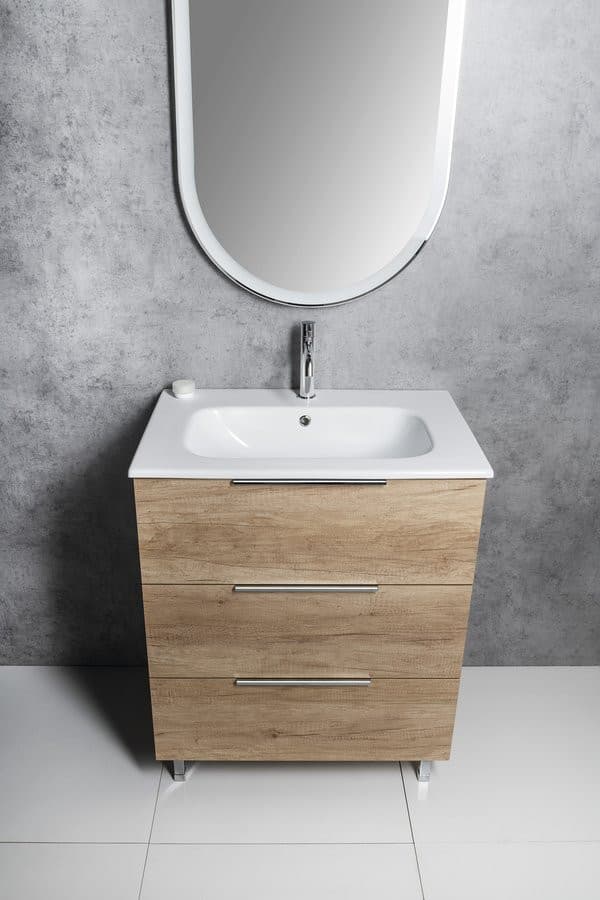 CIRASA szafka pod umywalkę 79,8x75x46cm, 3 szuflada , sosna rustykalna