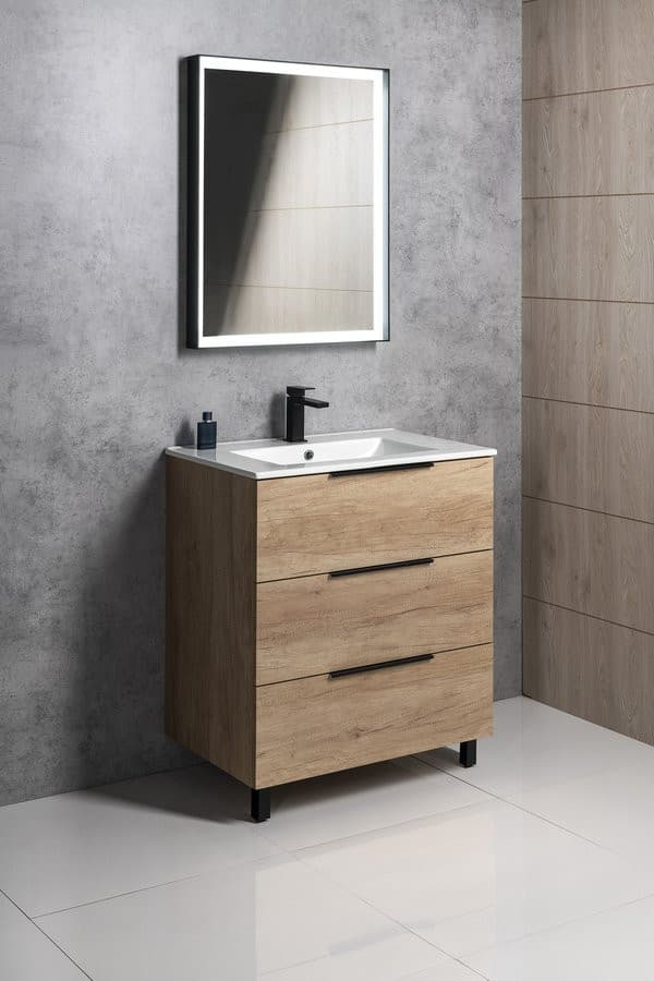 CIRASA szafka pod umywalkę 79,8x75x46cm, 3 szuflada , sosna rustykalna