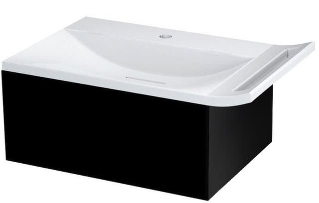 ZEUS szafka umywalkowa z syfonem i umywalką 60x26x45 cm, czarny mat