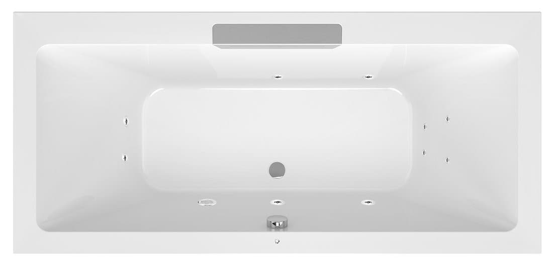 CASCATA wanna z hydromasażem, 185x85x45cm, kaskada ze stali nierdzewnej, Active Hydro, chrom