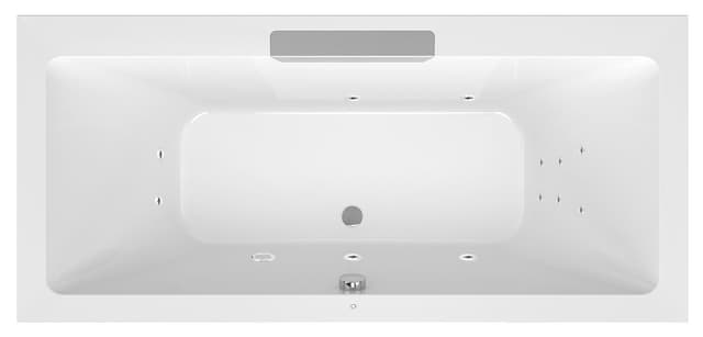 CASCATA wanna z hydromasażem, 185x85x45cm, kaskada ze stali nierdz., Attraction Hydro, chrom