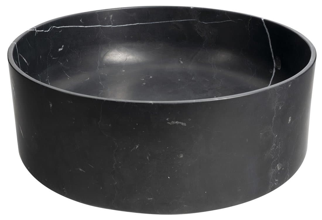 BLOK kamienna umywalka nablatowa, średnica 40cm, czarny matowy Marquin