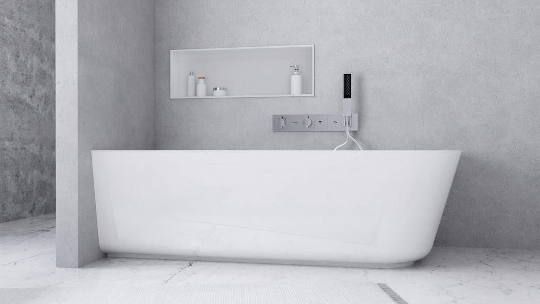 SUSSI L wanna przyścienna, narożna, kompozyt, 170x70x49,5cm, biały