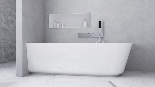 SUSSI L wanna przyścienna, narożna, kompozyt, 170x70x49,5cm, biały