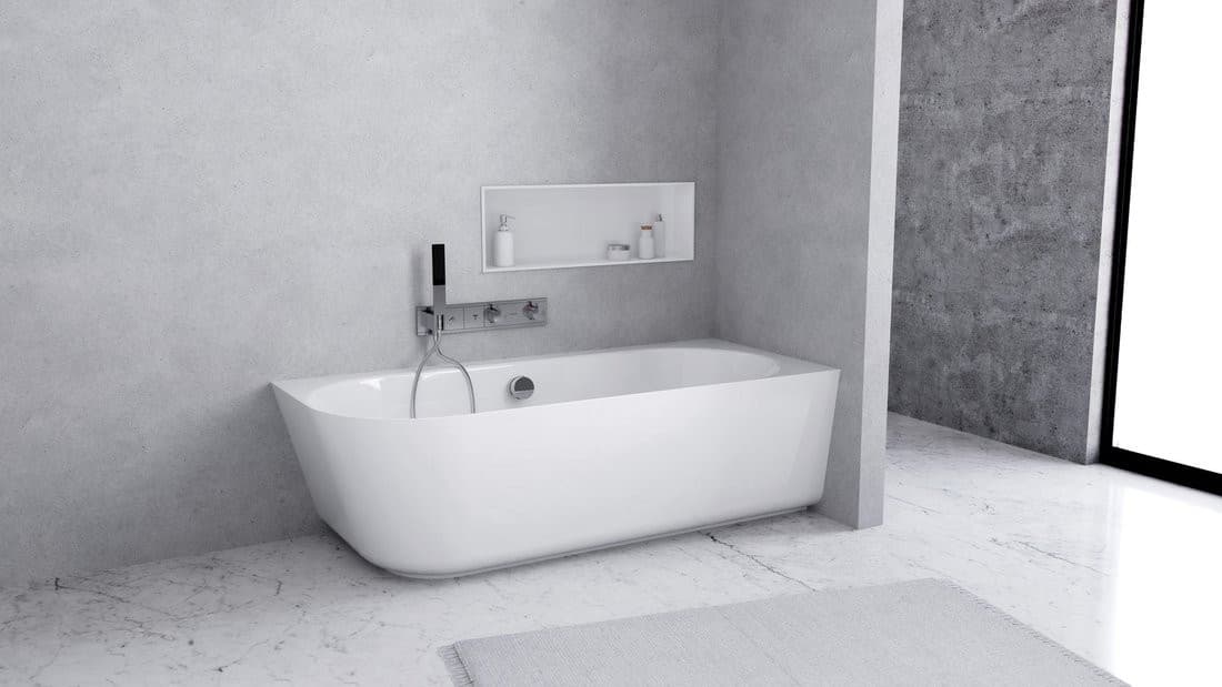 SUSSI R wanna przyścienna, narożna, kompozyt, 170x70x49,5cm, biały