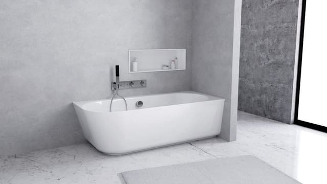 SUSSI R wanna przyścienna, narożna, kompozyt, 170x70x49,5cm, biały