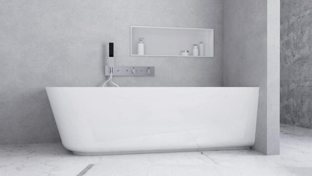 SUSSI R wanna przyścienna, narożna, kompozyt, 170x70x49,5cm, biały