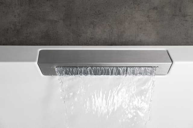 CASCATA wanna z hydromasażem, 185x85x45cm, kaskada biała, Active Hydro, chrom