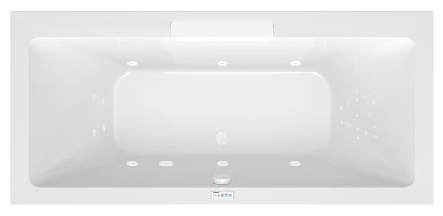CASCATA wanna z hydromasażem, 185x85x45cm, kaskada biała, Highline Hydro, chrom