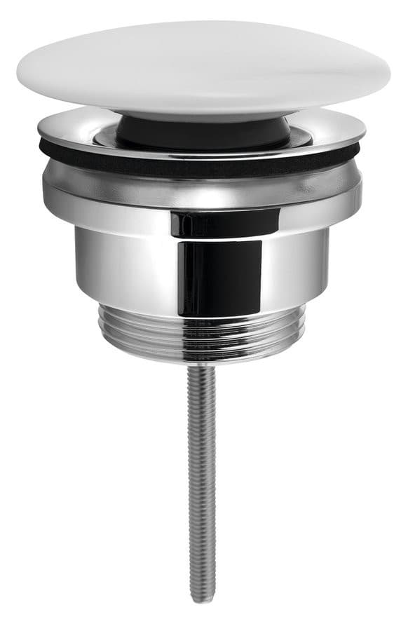 Odplyw umywalkowy, 5/4'', click-clack, korek ceramiczny, 5-65mm, biały