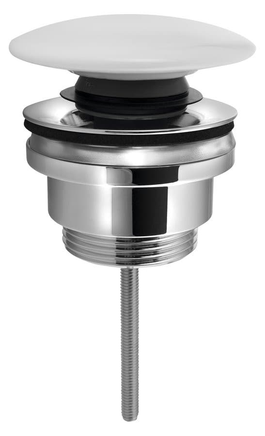 Odplyw umywalkowy, 5/4'', click-clack, korek ceramiczny, 5-65mm, biały