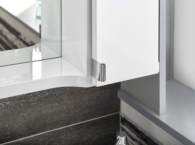 PULSE szafka z lustrem, oświetlenie LED 75x80x17cm, prawa, biała/antracyt