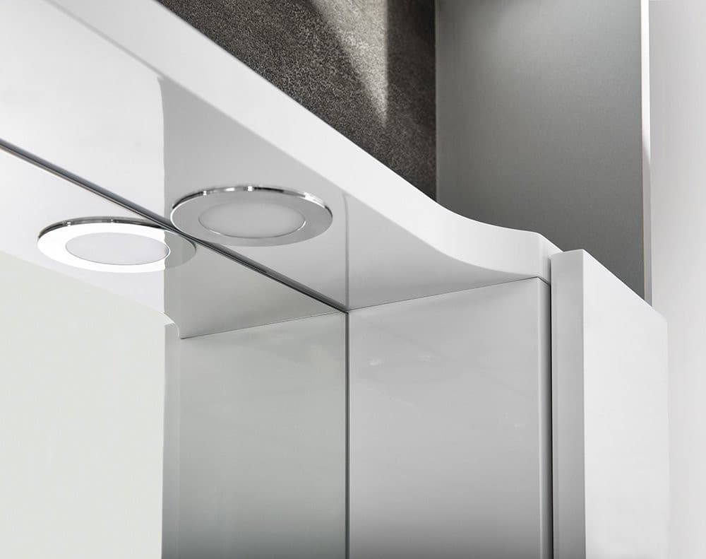 PULSE szafka z lustrem, oświetlenie LED 75x80x17cm, prawa, biała/antracyt