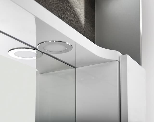 PULSE szafka z lustrem, oświetlenie LED 75x80x17cm, prawa, biała/antracyt