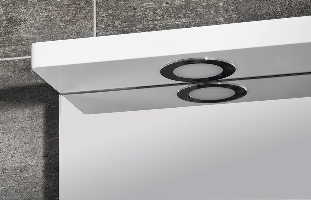 PULSE szafka z lustrem, oświetlenie LED 75x80x17cm, prawa, biała/antracyt