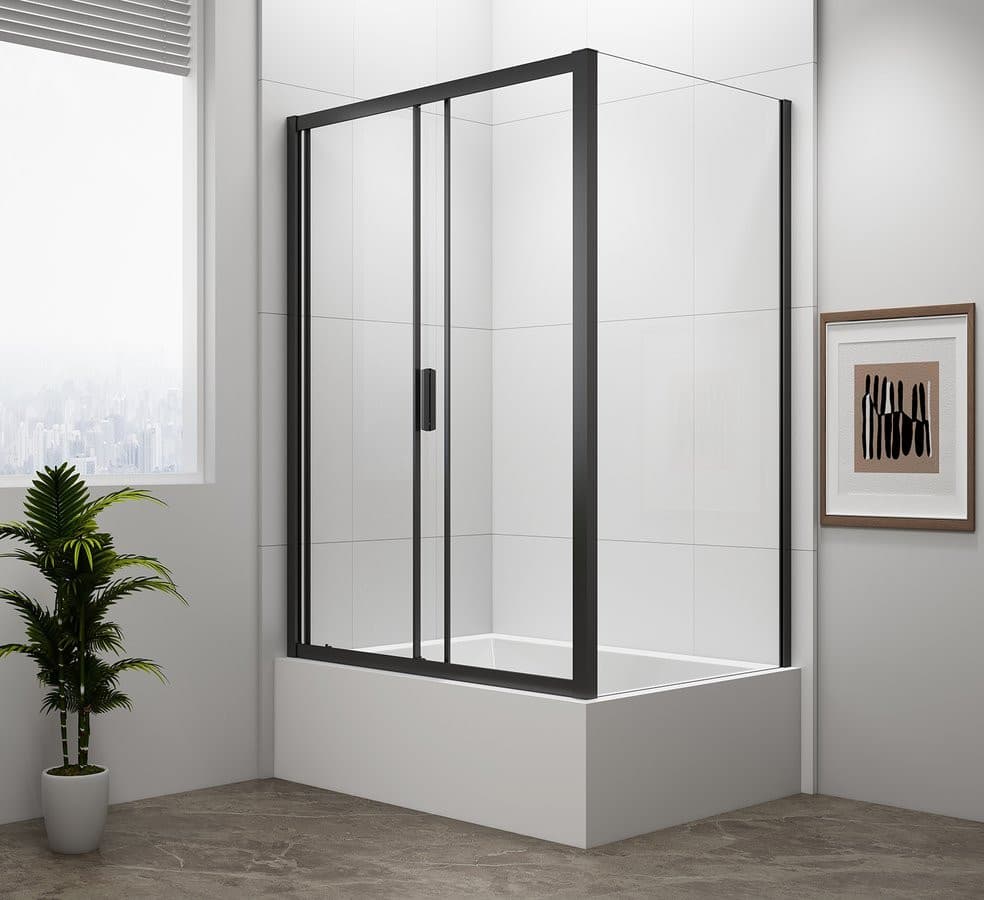 DEEP BLACK kabina prysznicowa 1100x900mm wariant L/P, szkło czyste