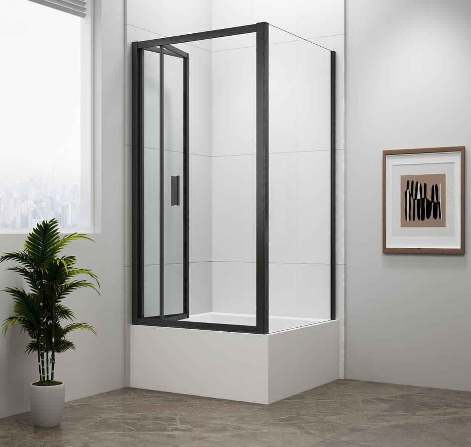 DEEP BLACK kabina prysznicowa 1000x900mm wariant L/P, szkło czyste