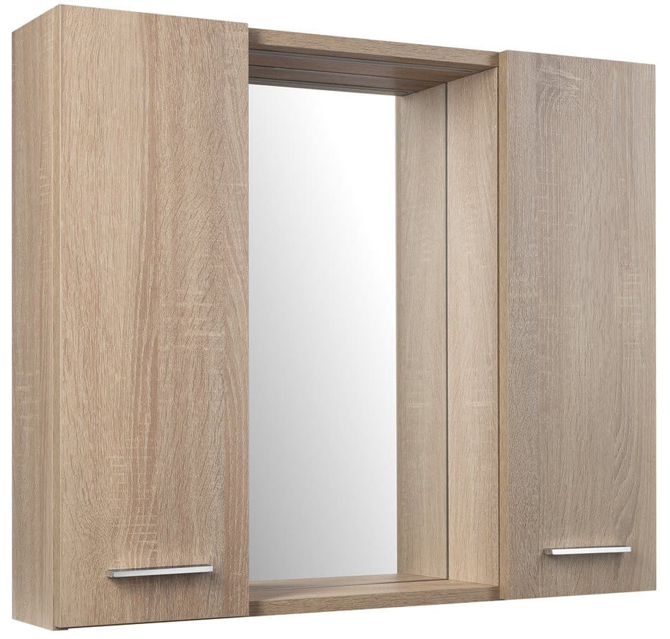 ZOJA/KERAMIA FRESH STRIP szafka z lustrem i oświetleniem LED, 70x60x14cm, dąb platin